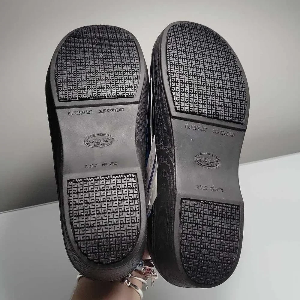 Dr. Scholl's NWT Women's Black Leather Dynamo Slip Resistant Safety Clogs Size 9 - Picture 6 of 8